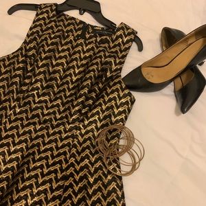 Akira Gold and Black Zigzag Cocktail Dress